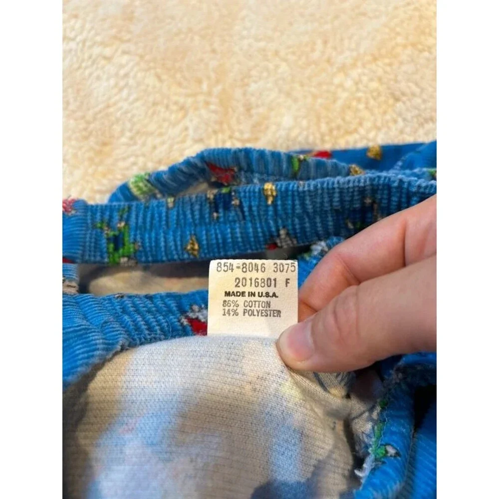Rare Vtg OshKosh B’Gosh Vestbak Corduroy Footie Overalls Baby Boy Mice & Cheese